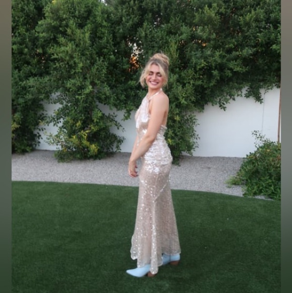 For Love & Lemons SYDNEY SEQUIN MAXI DRESS Size Medium NWT - Picture 6 of 9